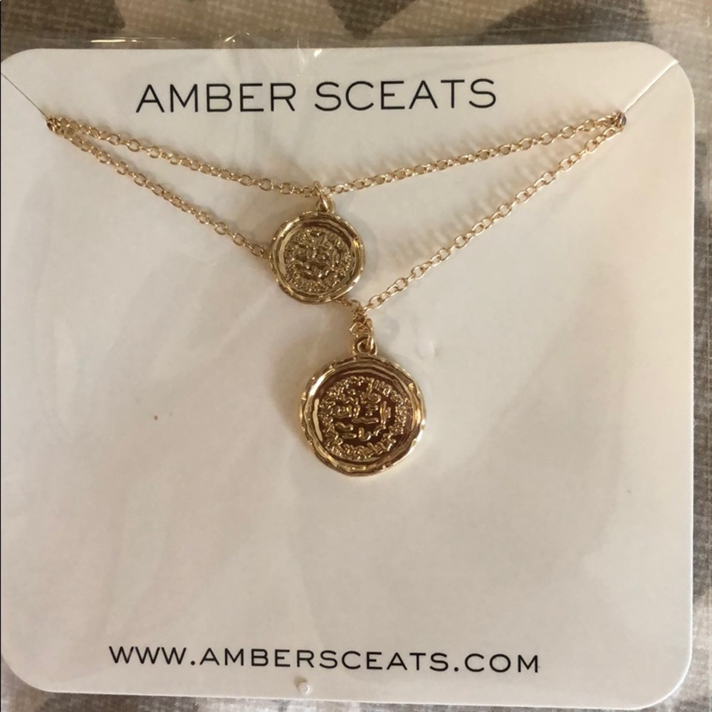 Amber sceats double coin necklace
